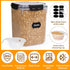 5.3L/179Oz, 4pcs Large Thicker Food Storage Containers with Lids Airtight Plastic Pantry Storage Container for Dry