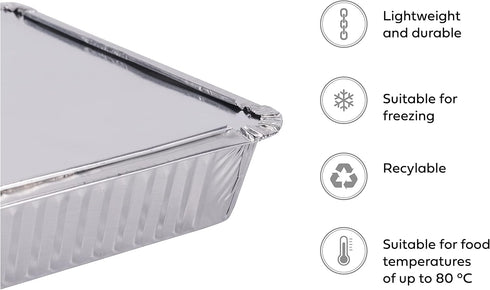 MATANA 9x9 Aluminum Pans with Lids, 25 Pack Disposable Aluminum Foil Cake Baking Pans