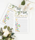 Set 5 50 Printed Party Bridal Shower Game Fun Games and Activities for Guests, Includes Bingo, Trivia, and Advice