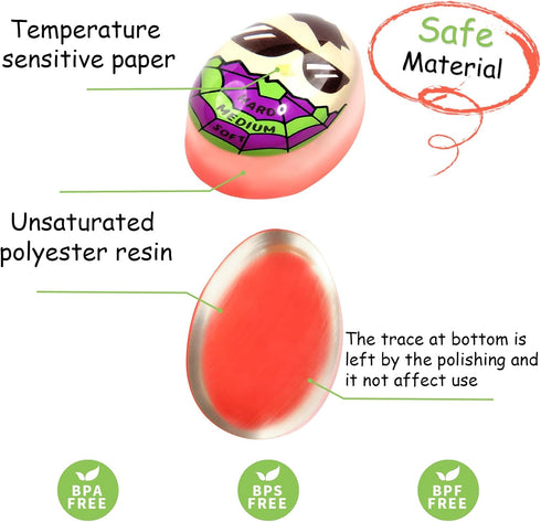 Color-Changing Egg Timer for Perfect Boiled Eggs (Purple & Green)