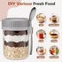 6 Pack 16 oz Overnight Oats Containers with Lids and Spoons, Airtight Oatmeal Container with Measurement Marks