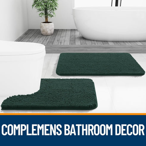 OLANLY 30x20 Bathroom Rugs, Extra Soft Absorbent Chenille Mats, Non-Slip and Machine Washable