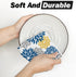12x24 Inch Set 2 Artoid Mode Dark Blue Dahlia Floral Bar Kitchen Towels, Quick Dry Microfiber Cloth Dish Towels