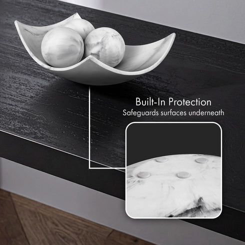 Counter Creative Scents White Marble Look Coffee Table Decor for Living/Dining Room, Modern White Catch-All Key Dish