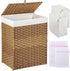 GREENSTELL Laundry Hamper - 90L Clothes Hamper with Lid, 2 Removable Liner Bags & 2 Mesh Laundry Bags, Handwoven