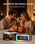 Digital Alarm Clocks for Bedrooms, Bluetooth Speaker, Alarm Clock with Wireless Charging, White/Brown Noise Sound