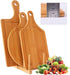 Bamboo Cutting Board Set 3PCS, Meat Chopping Boards, Pizza Peel Paddle with Handle for Baking