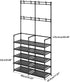 5-Tier 8 UDEAR Coat and Shoe Rack, Entryway Coat Rack with Hooks, Double Row Shoes Organizer for Living Room, Bedroom