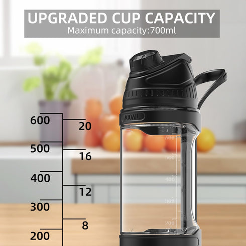 Mulli Portable Blender - 24oz Travel Blender for Shakes and Smoothies, USB Rechargeable