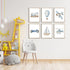 Lhoiplme 8x10x6 Inch Baby Boy Nursery Wall Art Transportation Blue Car Canvas Prints Vintage Toddler Vehicle Pictures