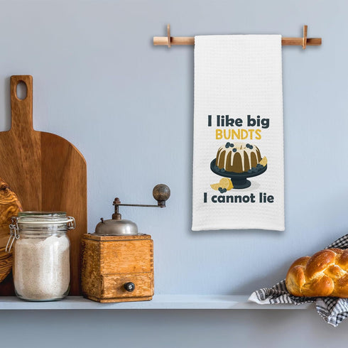 GOSJINNK Funny Baking Kitchen Towels I Like Big Bundts I Cannot Lie Cleaning Cloth Funny Sayings Humorous Dish Towels
