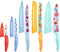 G.a HOMEFAVOR 5-Piece Kitchen Knife Set, Nonstick Coated with 5 Blade Guards, Multicolored