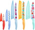 G.a HOMEFAVOR 5-Piece Kitchen Knife Set, Nonstick Coated with 5 Blade Guards, Multicolored