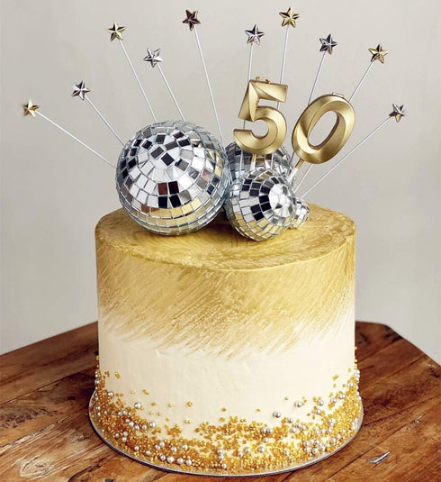 JeVenis Disco Ball Cake Decoration, 70's Disco Party Supplies for Birthday Party
