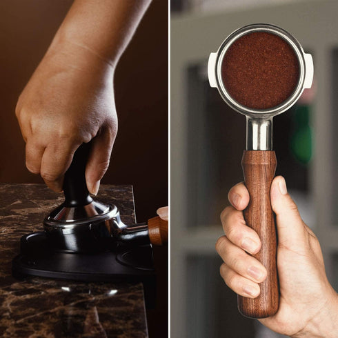 51mm Coffee Hand Tamper, 304 Stainless Steel Base Professional Espresso Press for Barista Tool