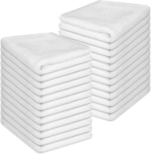 24 Pack 100% Cotton Wash Cloth, 12x12 Inch Highly Absorbent and Soft
