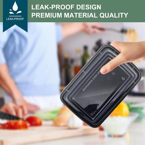 50 Pack 38 oz, vivigu Meal Prep Containers Leakproof To Go Food Containers, Disposable & Reusable Food Prep Containers