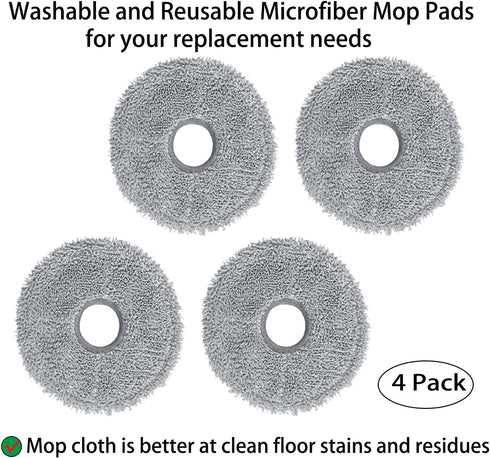 Replacement Parts for Dreame X30 Ultra / L10s Pro Ultra Robot Vacuum, 1 Main Brush, 1 Rubber Brush, 4 Side Brushes, 4