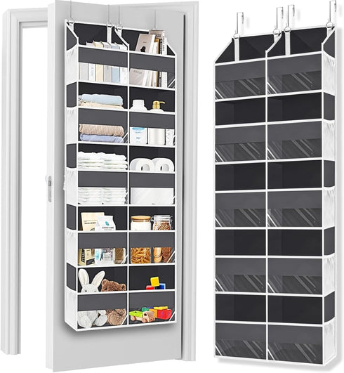Over the Door Organizer 5 Tiers, Extra Large Storage with 10 Compartments, 50 lbs Capacity for Closet, Diaper Organizer