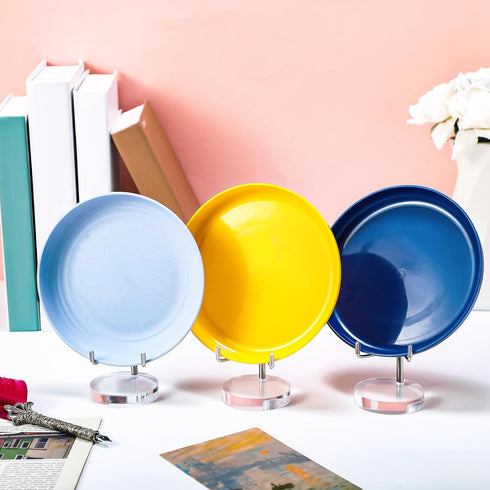 4 Pcs Adjustable Metal Arms Display Stand Easel with Round Acrylic Base for Decorative Display, Crystal, Geodes, Mineral