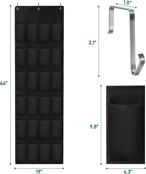 HARBULE 24 Closets, Large Pockets Upgraded Over the Door Shoe Organizer, Enhanced Hanging Solution Holder Shoe Cabinets