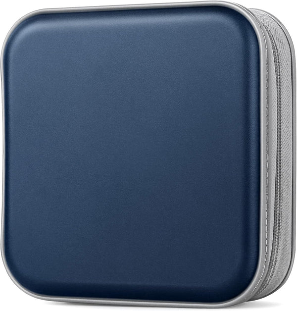 CD Case Wallet Holder, Heavy Duty 40 Discs Storage Booklet Album (Dark Blue)