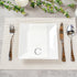 15.8 7.9 Inch 50 Luxenap X Linen-Feel Guest Towels, Lettered Hand Towels - Silver Letter 'C', Sans Serif Font, White