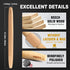 WALFOS French Rolling Pin and Silicone Baking Mat Set - Non-Stick Beech Wood Rolling Pin 15.7 Inch for Baking