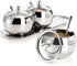 Hedume 3 Grids 304 Stainless Steel Seasoning Containers Set with Lid Spoon and Tray for Serving Sugar, Pepper, Spice