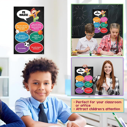 11''x17'' (Set 4 Jinniee Classroom exercise poster Calm Posters and Kids Work Out for Sports Poster Tools collection