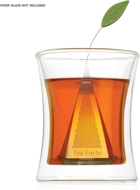 Tea Forte Icon Stainless Steel Loose Leaf Tea Infuser - Extra Fine Strainer with Silicone Leaf