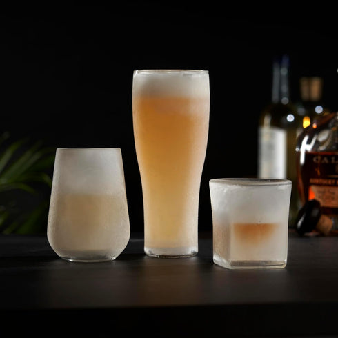 Viski Glacier Whiskey Glass - Double Walled Chilling Glass, 6 Ounces, Clear Glass, Set of 1