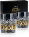 Whiskey Glass Set of 2 - Veecom 10 oz Crystal Bourbon Glasses, Old Fashioned Rocks Tumblers for Home Bar Gifts