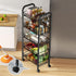 HOVTOIL 5 Fruit Vegetable Storage Basket with Rolling Wheels, Tier Stackable Metal Mesh Storage Basket, Fruit