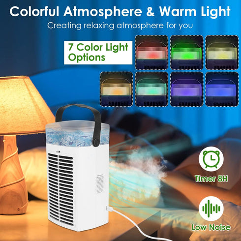 Portable Air Conditioners, Evaporative Cooler with Water Mist, USB Powered Mini Fan for Bedroom Office Home