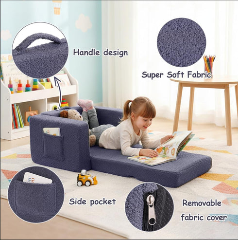 2-in-1 Tiita Kids Sofa, Kid Chairs, Convertible Children Couch to Lounger, Flip Out Kids Chair, Toddler Armrest Chair