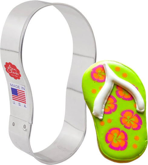 Flip Flop Summer Beach Cookie Cutter, 4.25" Made in USA by Ann Clark