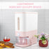 Rubtlamp 22.5 Lbs Pink Rice Dispenser - Rice Storage Container with Measuring Cup for Household Kitchen Use.
