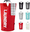 Caroeas 125L Laundry Basket, Large Collapsible Hamper with Padded Handles, Free Standing Easy Storage (Red, 125L)