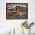 Fimtise Barn Pictures Wall Decor, Old Tractor Farmhouse Canvas Painting for Living Room Bedroom Decoration