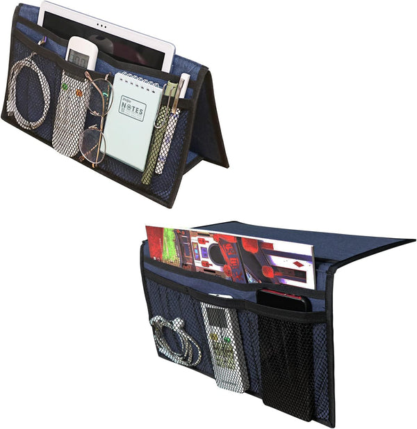 Gloppie Bedside Storage - Table Nightstand & Loft-Bed Caddy with Pockets -