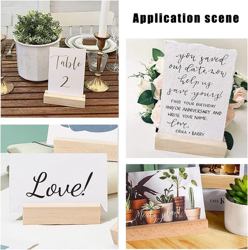 OLYCRAFT 20pcs Wood Place Card Holders for Wedding Party Events Decoration, Table Number Stand Mini Blackboard