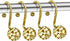 Chictie Gold Shower Curtain Hooks Rings, Set of 12 Brass Decorative Rustproof Hangers for Bathroom Curtains Rods