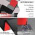 Set 2- 17x47.2 17x30 inches Kitchen Rugs of Red, Black, and Grey Modern Geometric Non-Slip Washable Floor Mats