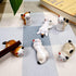 Pack of 6 Lovely Lucky Cat Porcelain Knife Rests, Ceramic Tableware Rest Set
