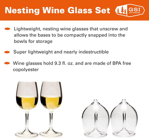 Nesting Red Wine Glass Set - GSI Outdoors