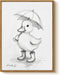 Framed Duck Canvas Wall Art 12x16 Inch, Cute Baby Duck Sketch Illustration