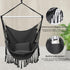 Hammock 2 Chair, Hanging Rope Swing Seat with Cushions,Macrame Hanging Chair Side Pocket with High Load-Bearing Metal