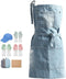 Denim Apron With 5 Pockets for Kitchens,Hairstylist Aprons for Women Men,Adjustable Bib