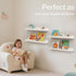 Set 4 Decor(White,60cm) Scalloped Baby Book Shelf,Floating Shelves for Wall of Solid Pine Wood Nursery Bookshelves